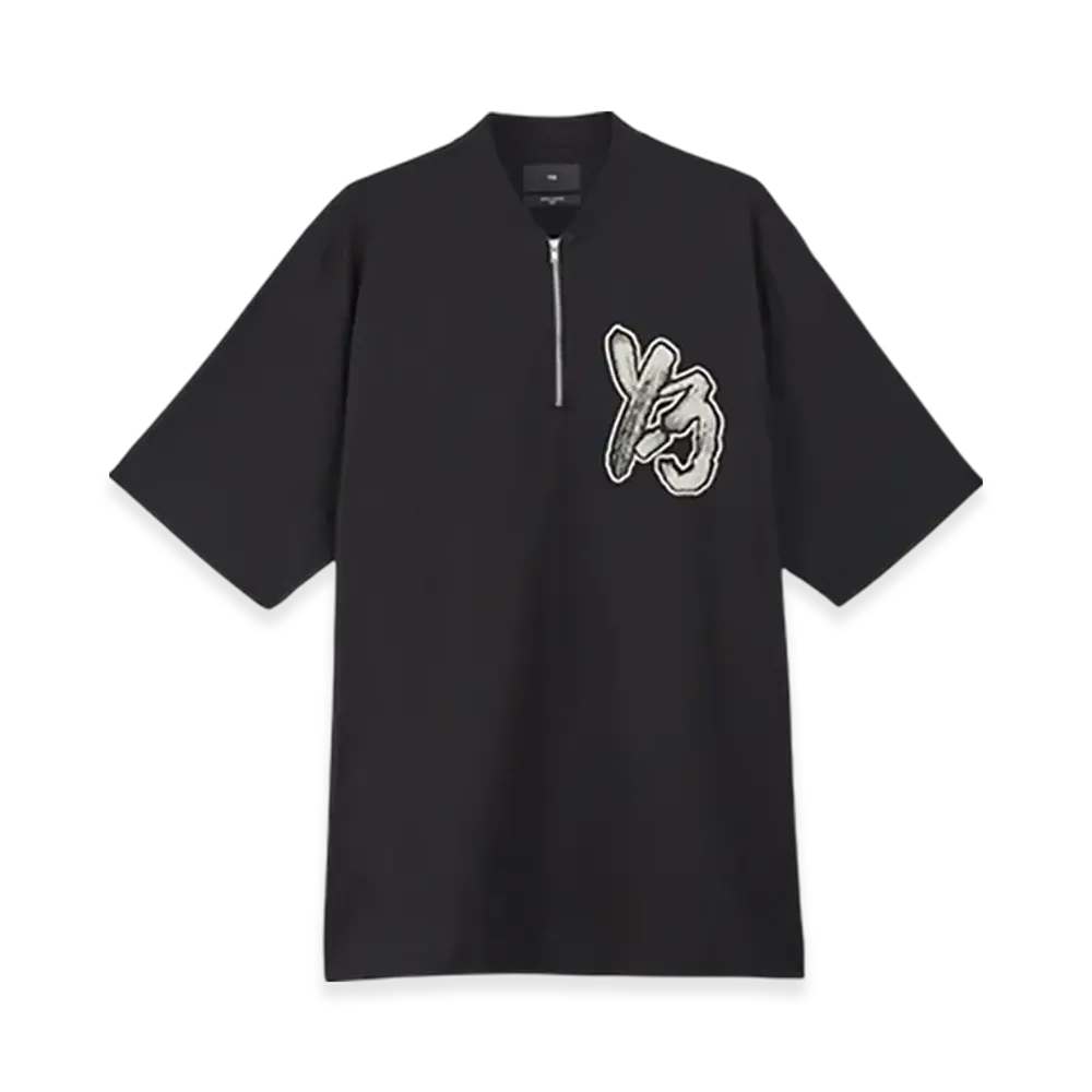Y-3 Half Zip-Up Short Sleeve T-Shirt "Black"
