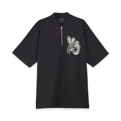 Y-3 Half Zip-Up Short Sleeve T-Shirt "Black"