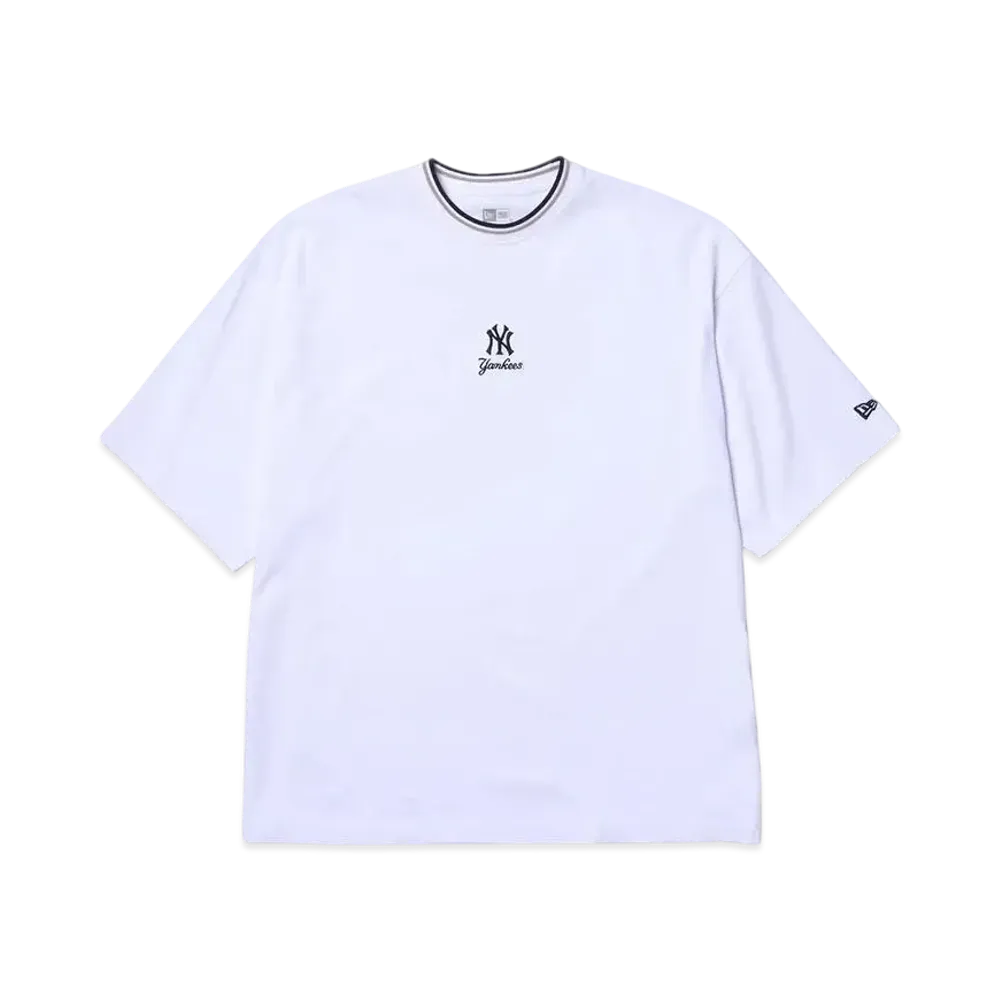 NEW ERA Short Sleeve Oversized Cotton T-Shirt New York Yankees Mini Logo "White"