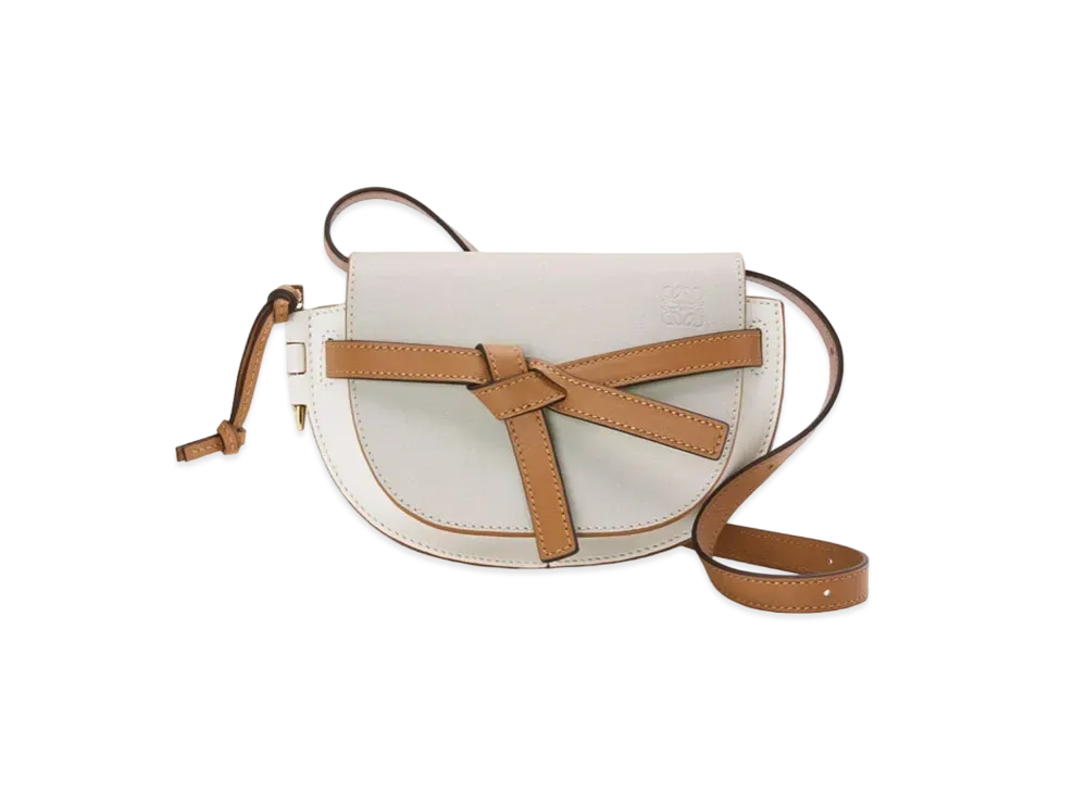 LOEWE Mini Gate Dual Bag In Soft Calfskin "Ghost / Light Ghost"