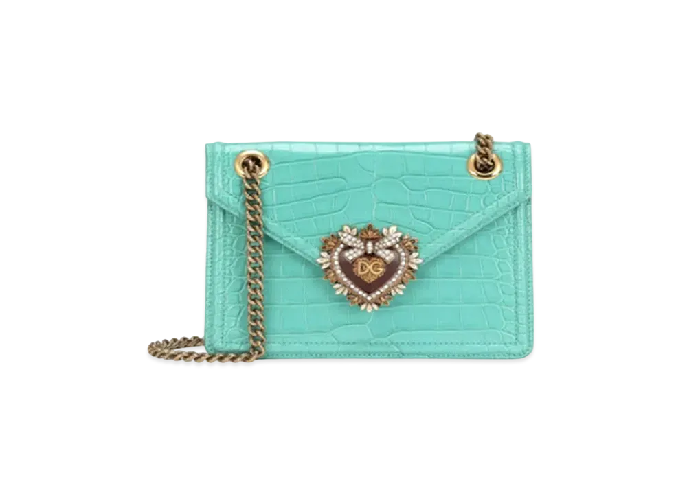 Dolce&Gabbana Devotion Bag Medium Crocodile "Green"