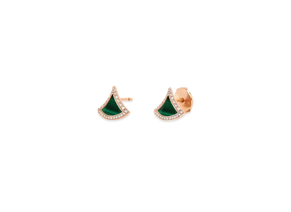 BVLGARI Divas Dream Earrings Diamond Malachite "Green"