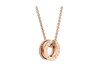 BVLGARI B.Zero1 Necklace 18K Demi Pave Diamond "Pink Gold"
