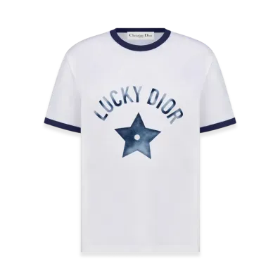 Dior Women's Linen Cotton Lucky Dior T-Shirt "White"