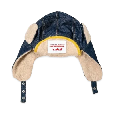 Charles Jeffrey Loverboy Trapper Hat With Knit Patch "Blue"