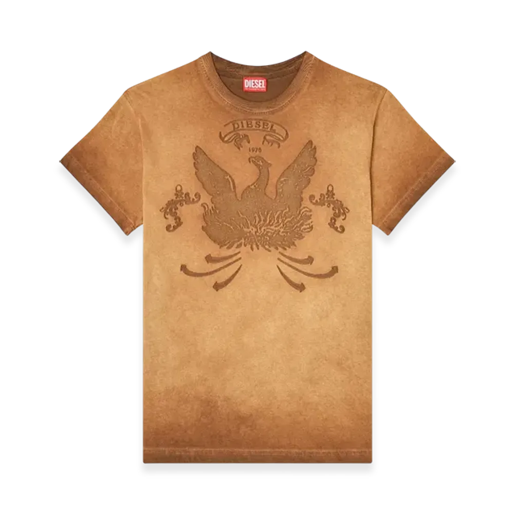 Diesel T-Norm-T9 T-Shirt With Phoenix Devore "Brown"