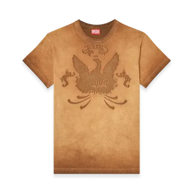 Diesel T-Norm-T9 T-Shirt With Phoenix Devore "Brown"