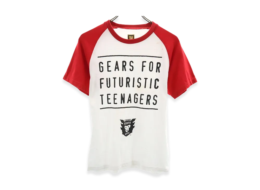 HUMAN MADE Gears For Futuristic Teenagers Raglan T-Shirt "White/Red"