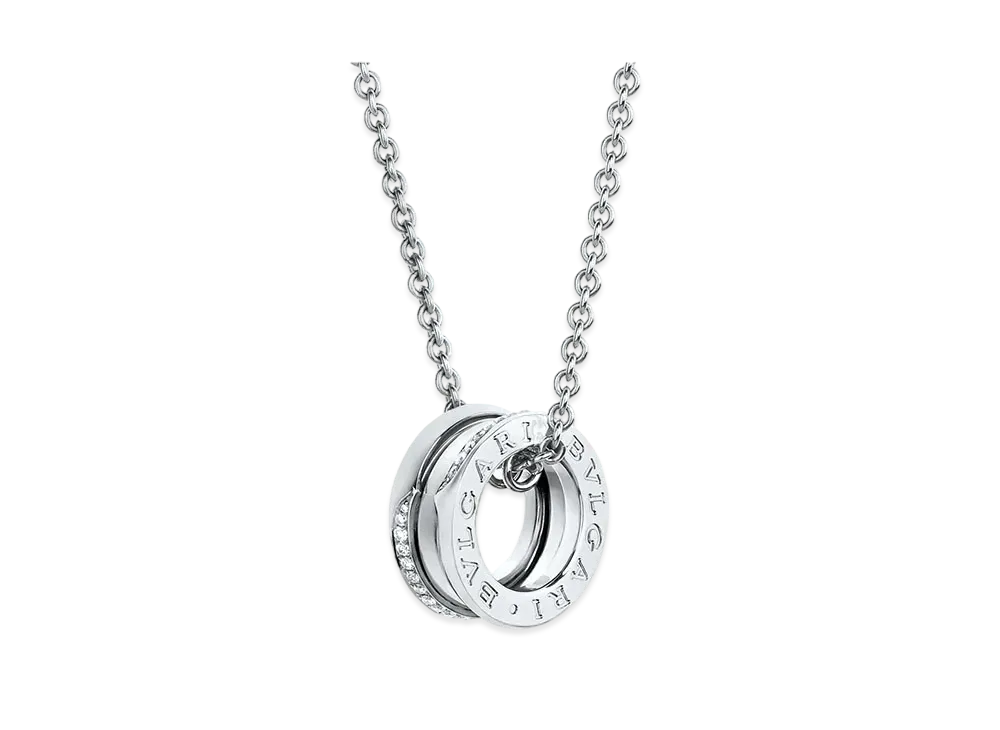 BVLGARI B.Zero1 Necklace 18K Demi Pave Diamond "White Gold"
