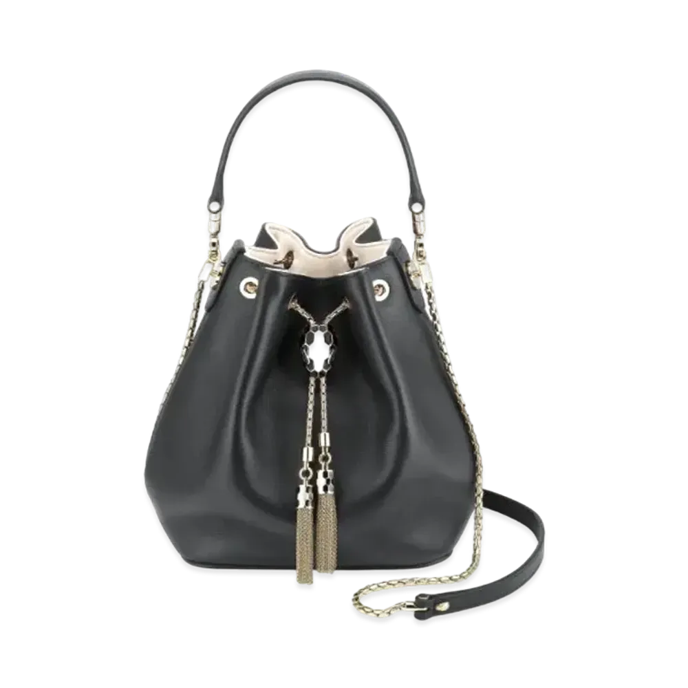 BVLGARI Serpenti Forever Bucket Bag "Black"