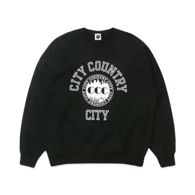 CITY COUNTRY CITY COTTON SWEAT SHIRT_COLLEGE LOGO "BLACK"