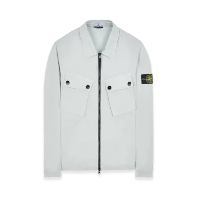 Stone Island 10910 Stretch Cotton Gabardine Garment Dyed Overshirt - 22FW "Light Grey"