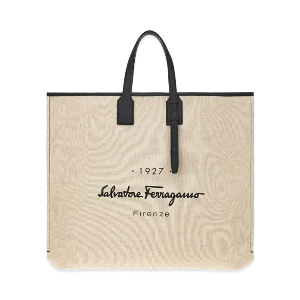Salvatore Ferragamo Tote Bag "Natual/Black"