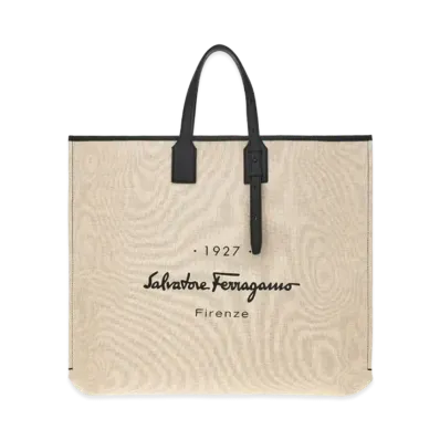 Salvatore Ferragamo Tote Bag "Natual/Black"