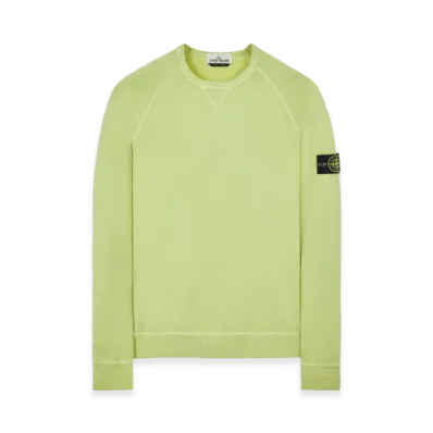 Stone Island 66360 Garment Dyed Malfile Fleece Crewneck Sweatshirt - 22SS "Lemon"