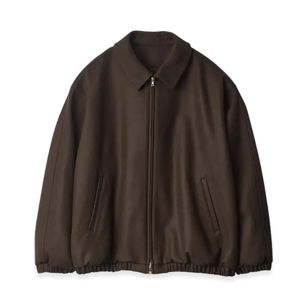 ssstein Melton Oversized Zip Jacket "Grey Brown"