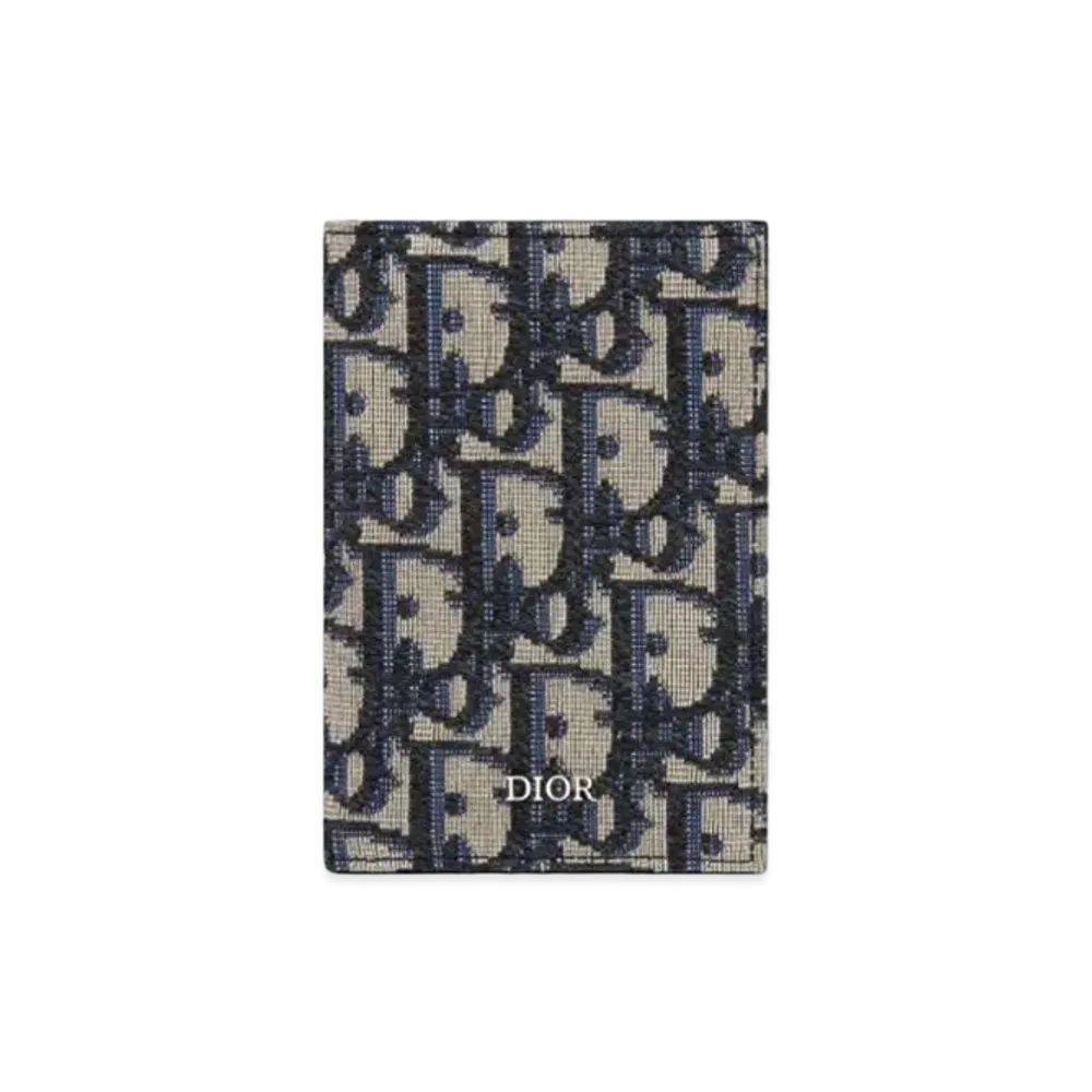 Dior Oblique Jacquard Bi-Fold Card Holder "Beige/Black"