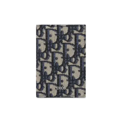 Dior Oblique Jacquard Bi-Fold Card Holder "Beige/Black"