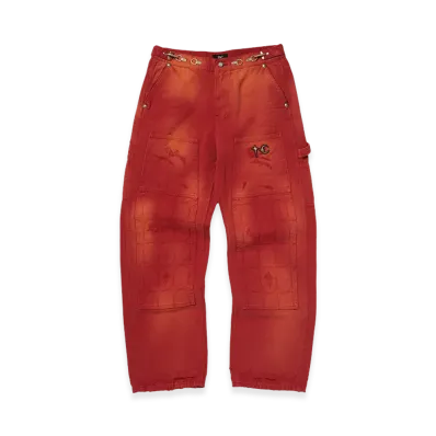 THUG CLUB TC Two Tone Washed Pants "Red"