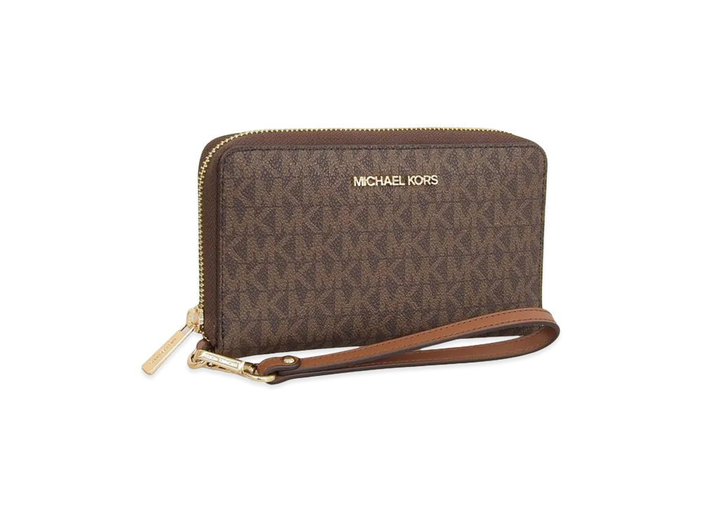 MICHAEL KORS Women's Jet Set Travel LG Flat MF Phone Case "Brown"