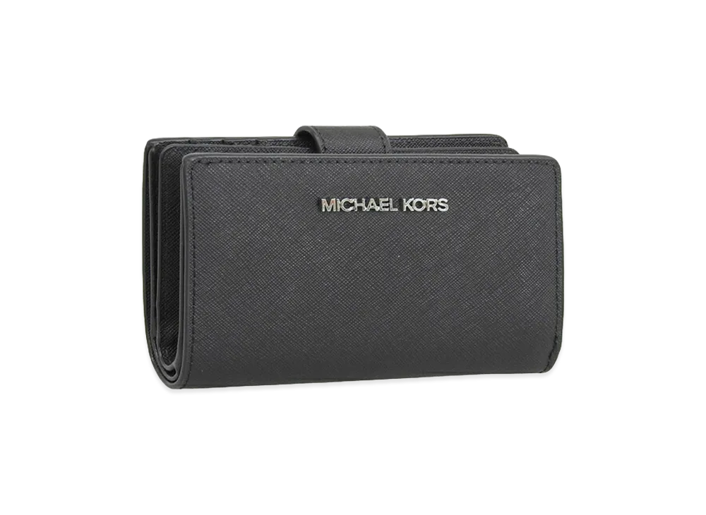 MICHAEL KORS Women's Jet Set Travel MD Bifld ZP CN Wallet "Black"