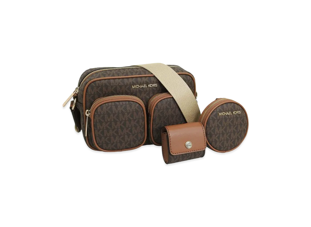 MICHAEL KORS Women's Jet Set Item MD Pkt Xbody W Attch "Brown"