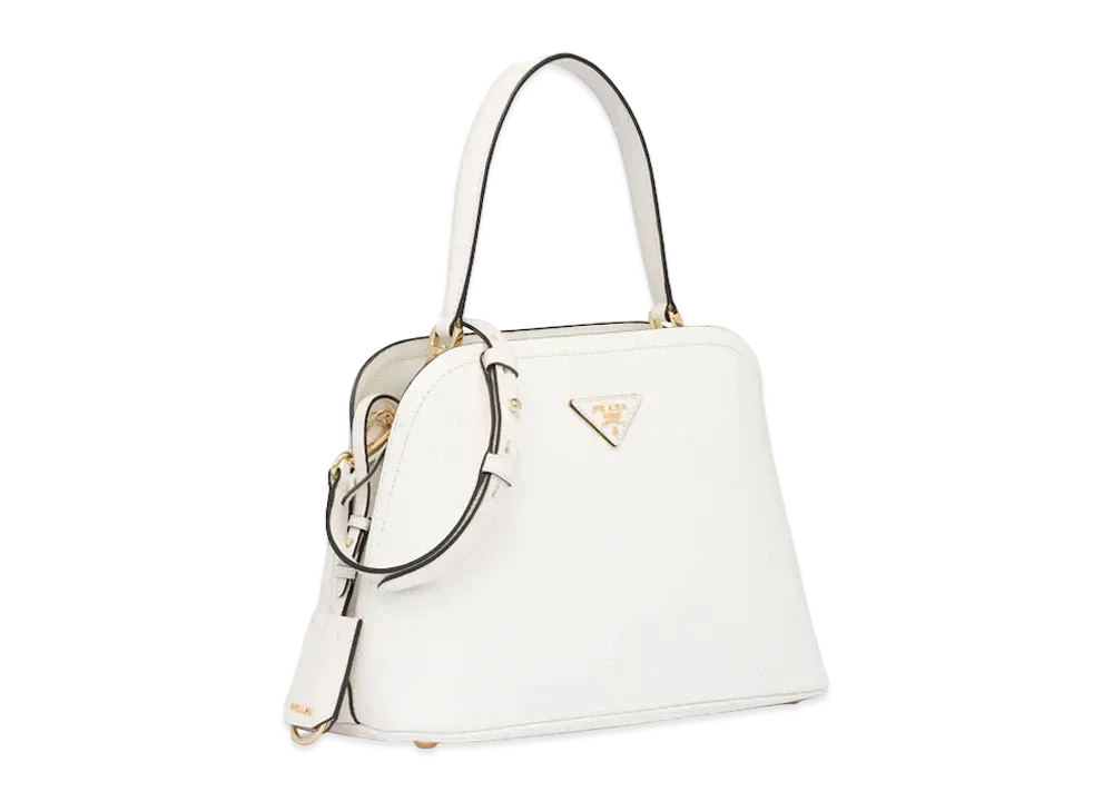 PRADA Small Medium Saffiano Leather Matinee Bag "White"