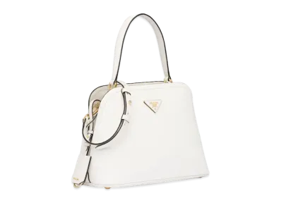 PRADA Small Medium Saffiano Leather Matinee Bag "White"