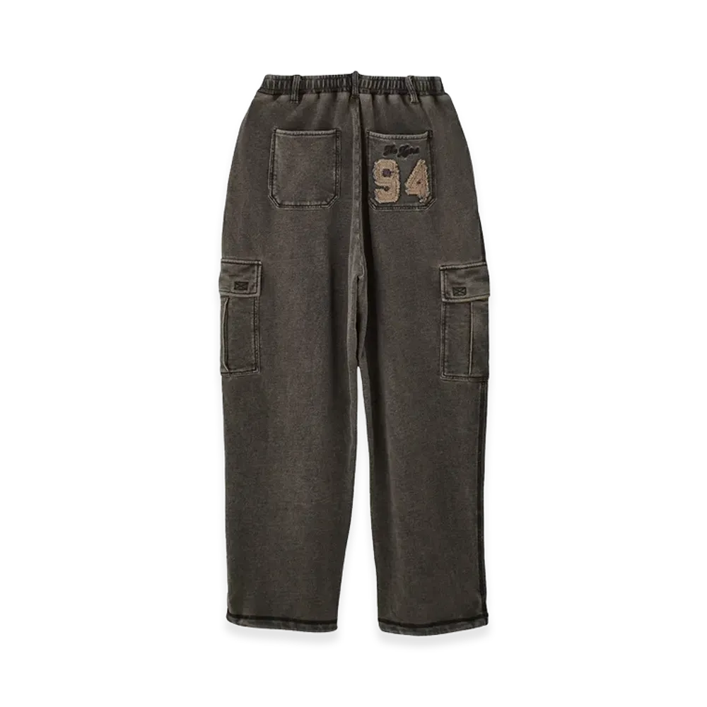 X-Girl Women's Overdyed Number Patch Cargo Sweatpants "Black"