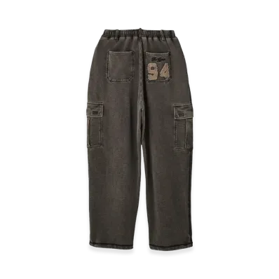 X-Girl Women's Overdyed Number Patch Cargo Sweatpants "Black"