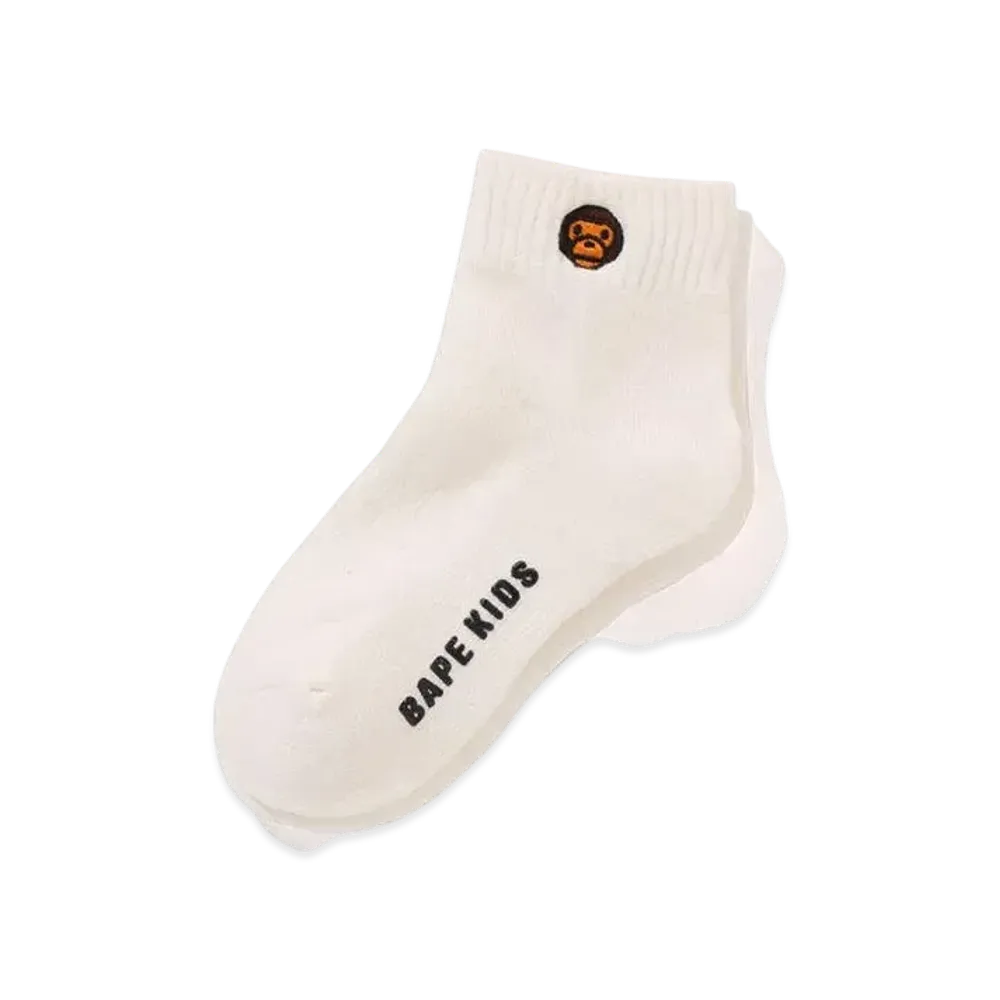 A BATHING APE Baby Milo One Point Socks "White"
