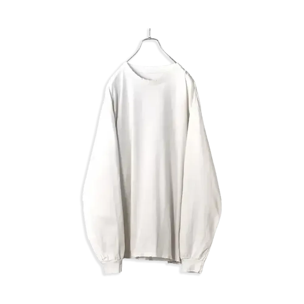 ANCELLM Embroidery Dyed LS T-Shirt "White"