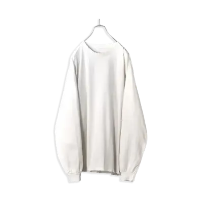 ANCELLM Embroidery Dyed LS T-Shirt "White"