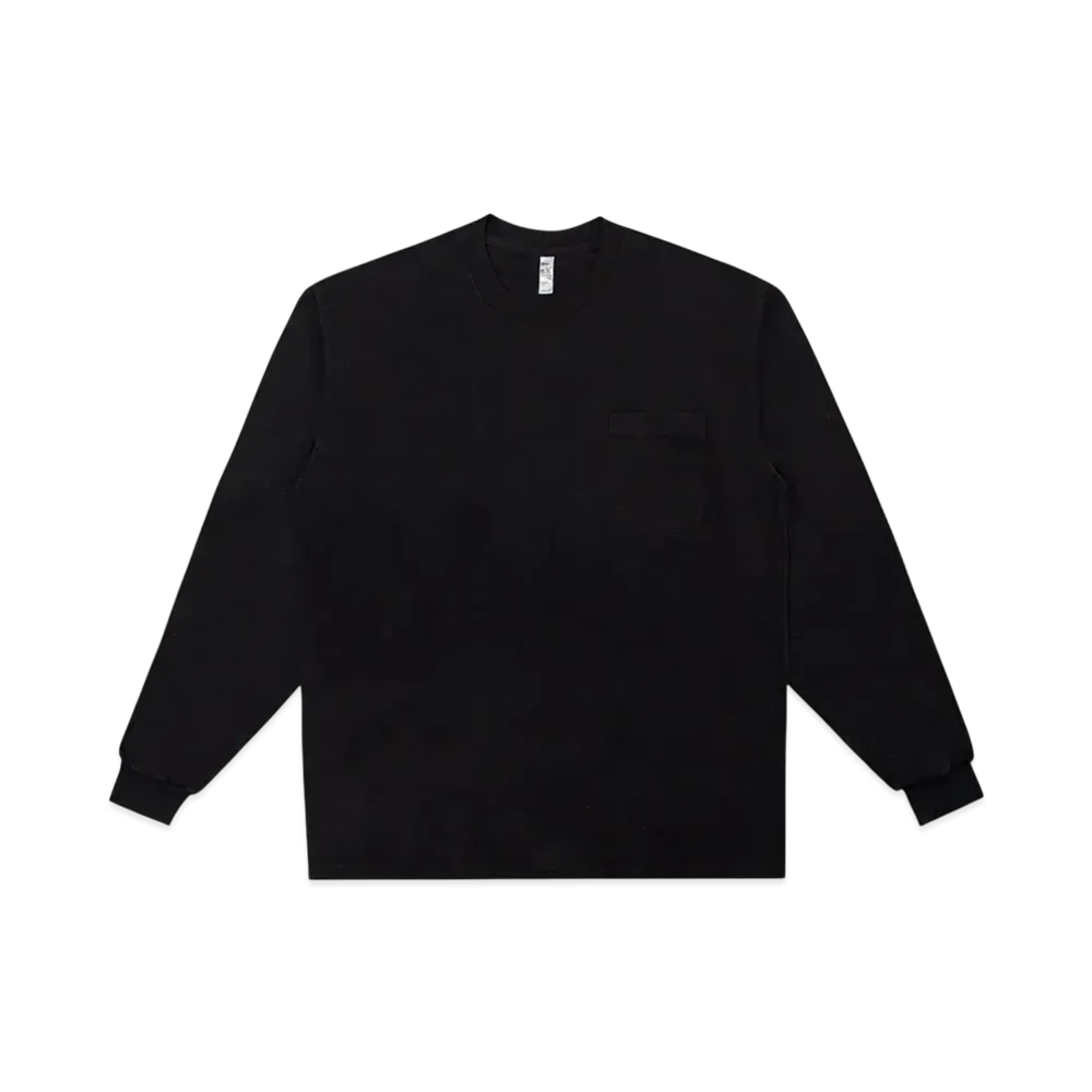 Los Angeles Apparel Long Sleeve Garment Dye Pocket T-Shirt "Black"