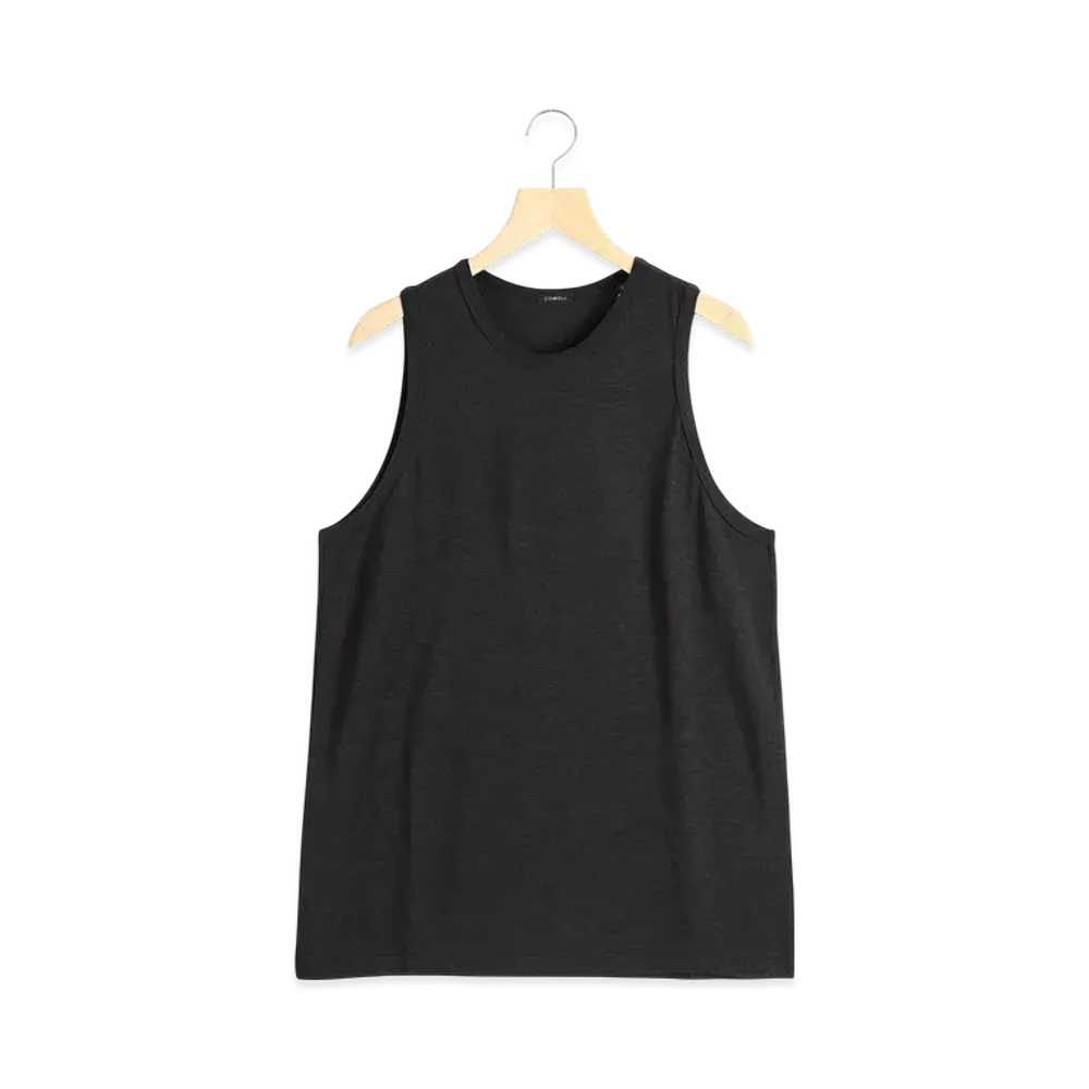 COMOLI Summer Wool Tank Top "Chacoal"