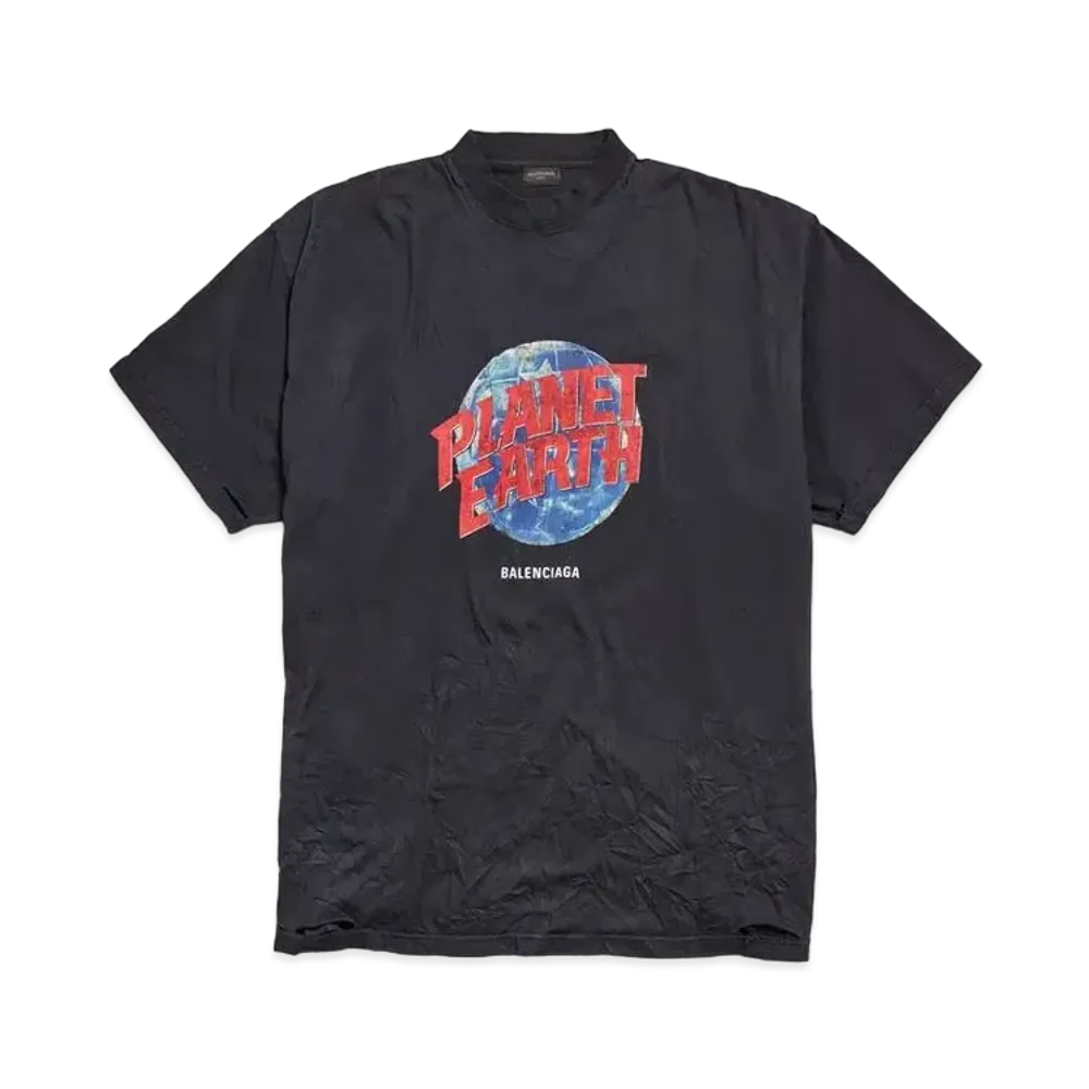 BALENCIAGA Planet Earth T-Shirt Oversized "Black"