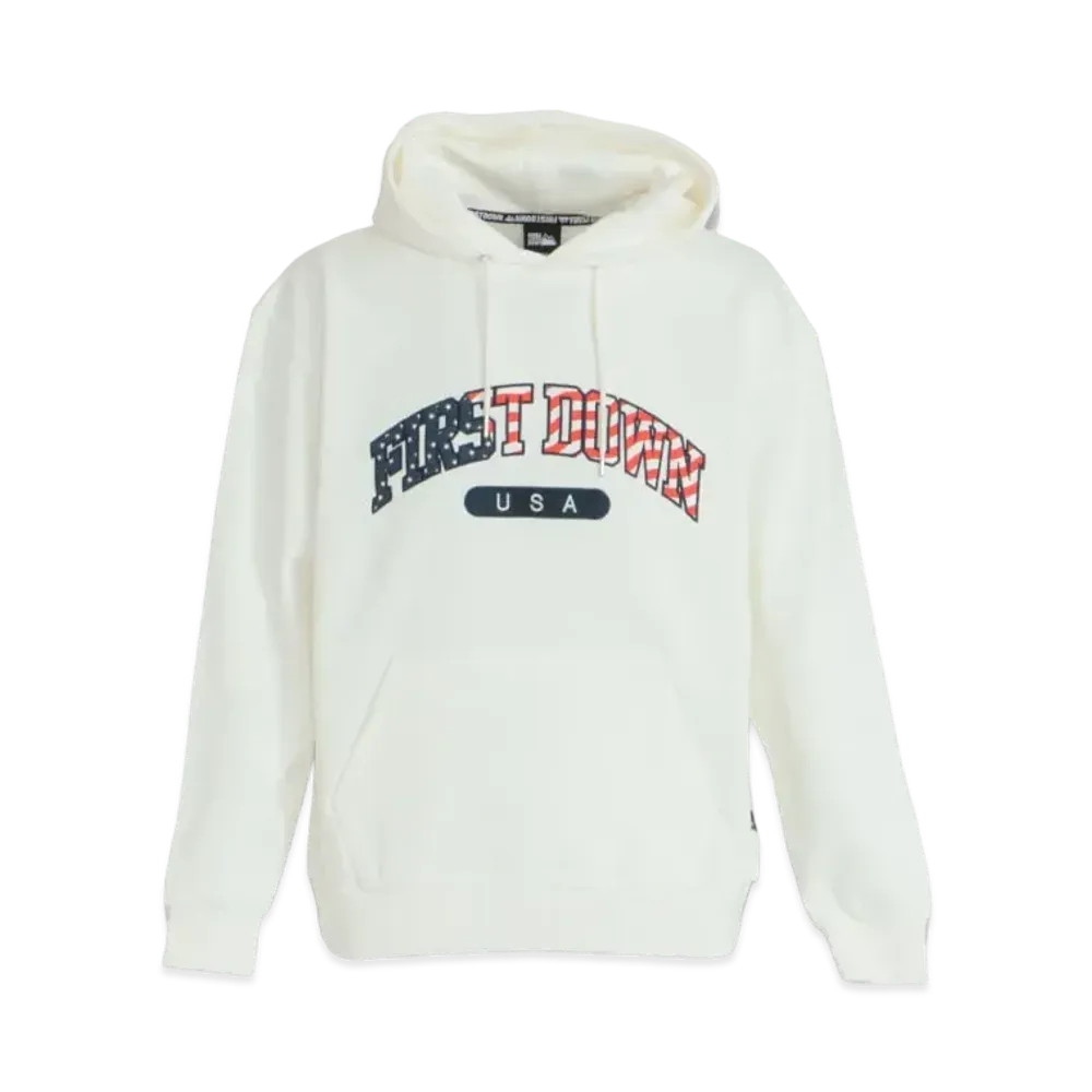 FIRST DOWN USA HOODED SWEAT "Off White"