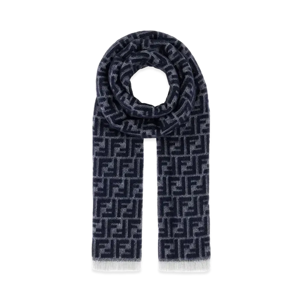 FENDI Embroidered Wool Reversible Scarf "Multicolor"