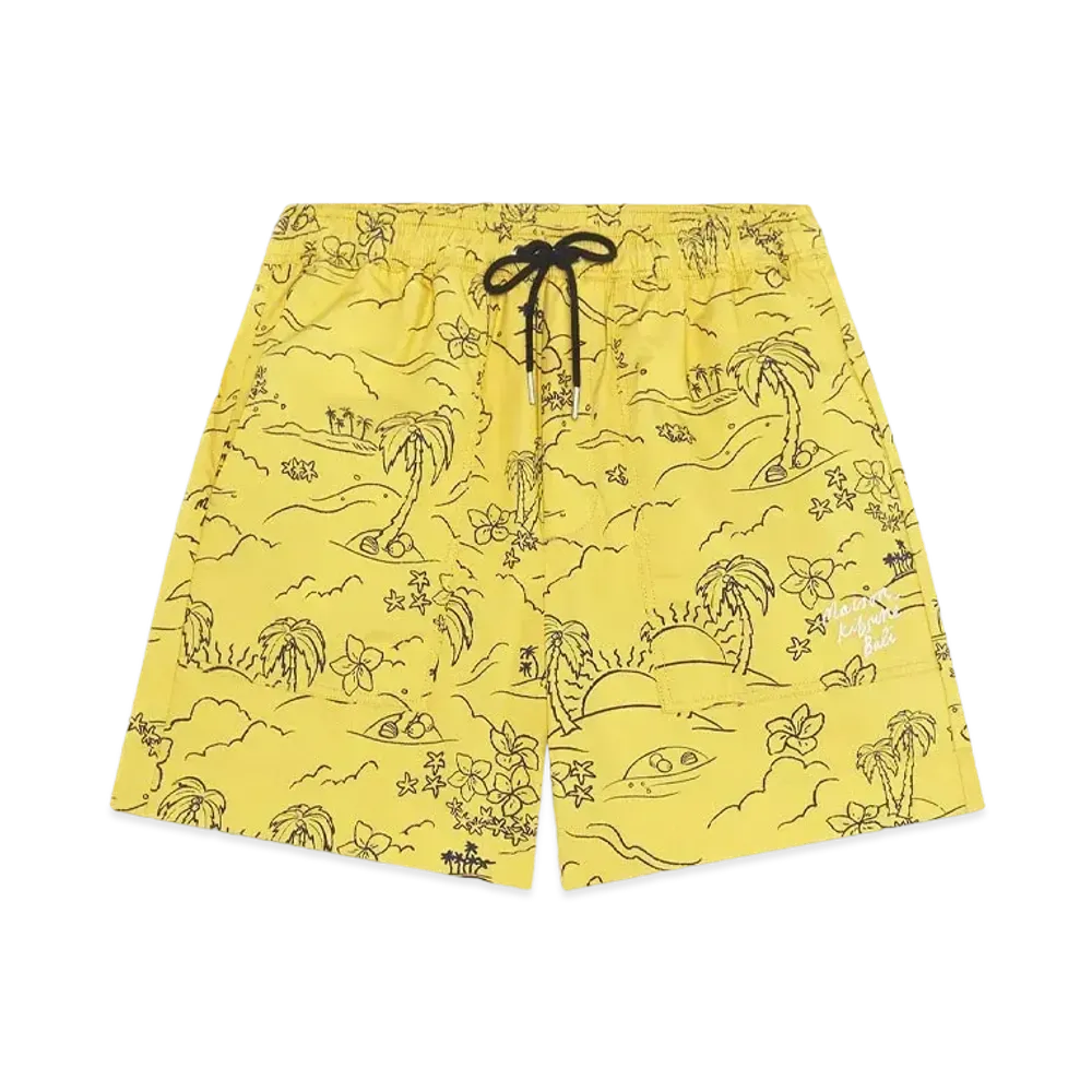 Maison Kitsune Tropical Palm Casual Board Short "Honey Gold"