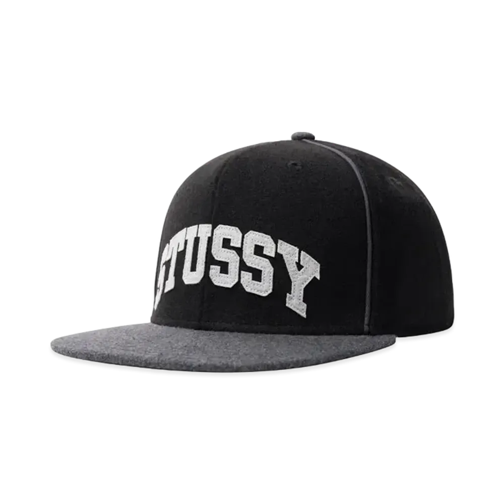 Stussy MELTON PIPED ARCH CAP "Black"