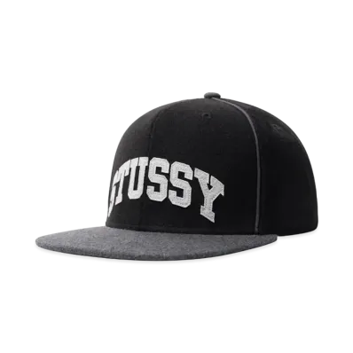 Stussy MELTON PIPED ARCH CAP "Black"