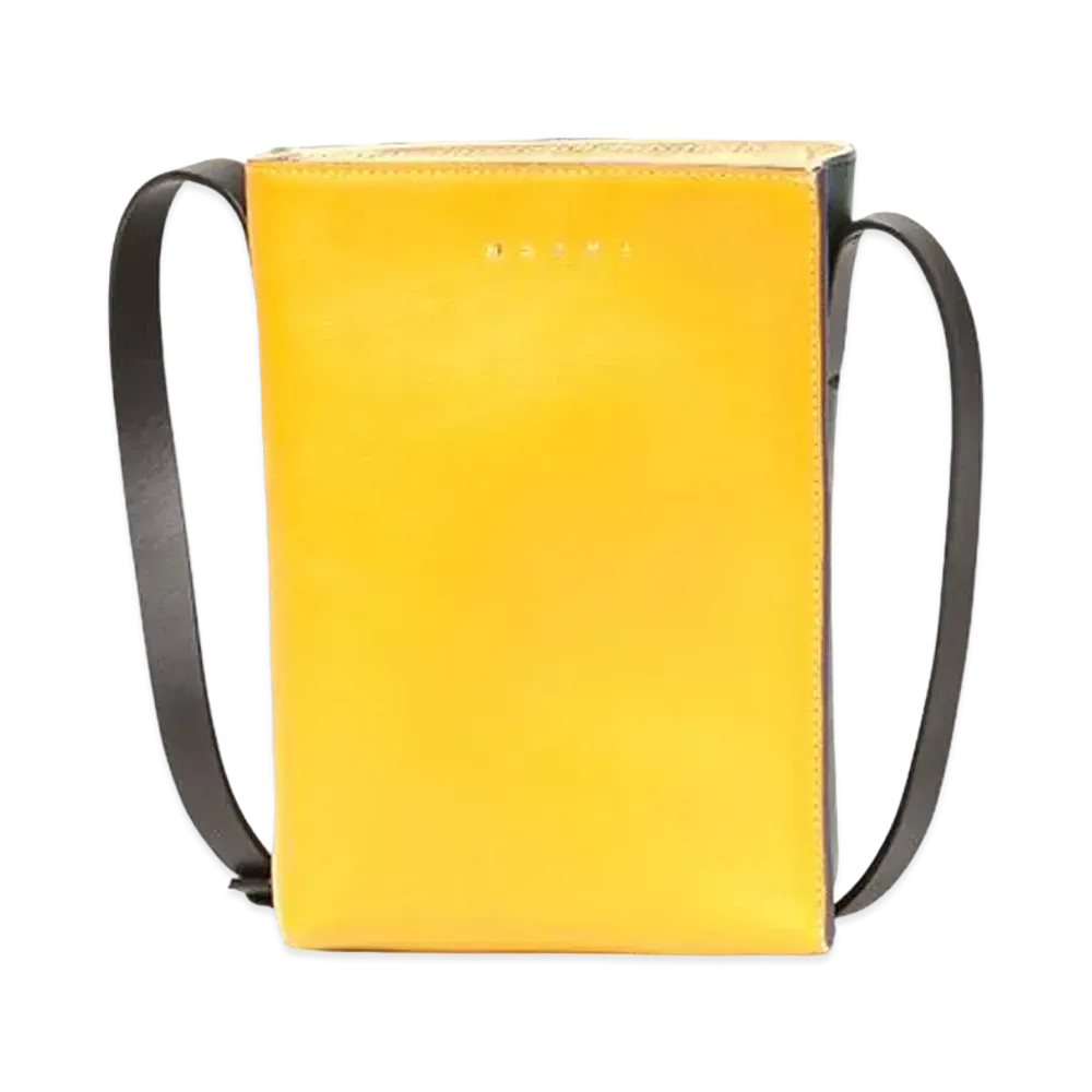 Marni MUSEO Soft Bag in Yellow and Green Tumbled Calf "Yellow/Green"