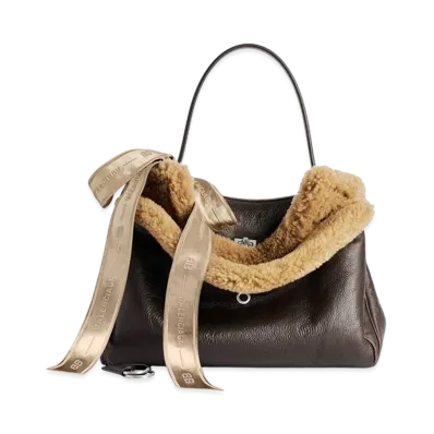 BALENCIAGA Rodeo Handbag Medium "Brown/Beige"