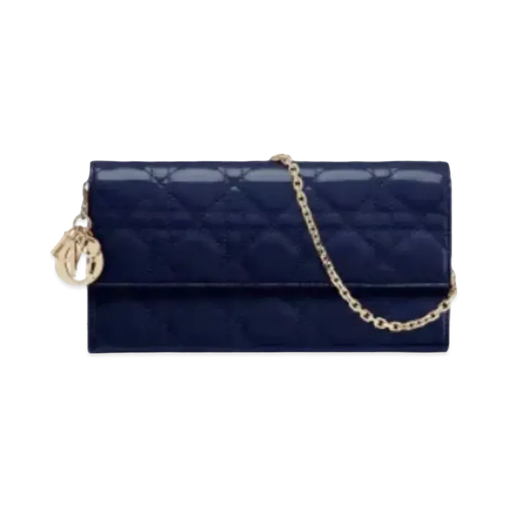 Dior Curfskin Long Wallet "Blue"