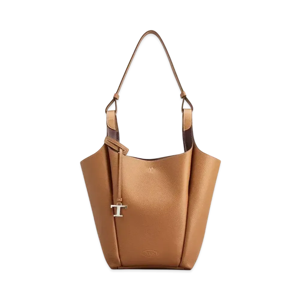 TOD'S Leather Bucket Bag Small "Brown/Bordeaux"