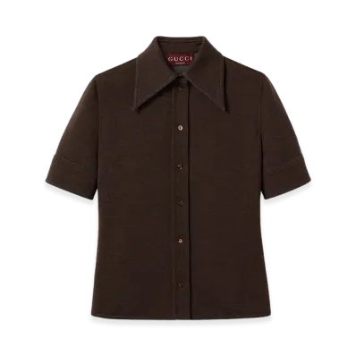 GUCCI Women's Jersey Shirt "Brown"