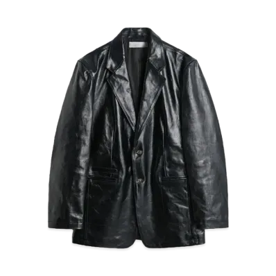 OUR LEGACY Opening Blazer Leather "True Dye Black"