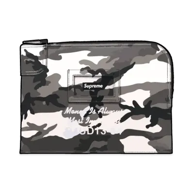 Supreme Leather Money Bag (25SS) "Snow Camo"