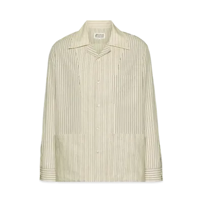 Maison Margiela Men's Stripe Shirt "Ecru"