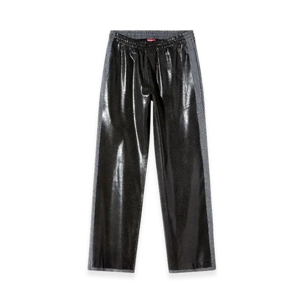 Diesel P-Clays-Dd Tailored Track Pants With Coated Front "Black"